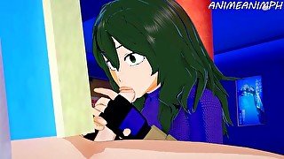 My Hero Academia Hentai: Setsuna Tokage Offers a Blowjob to Deku