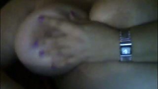 Spoiled amateur whore showed me off her big knockers on webcam