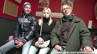 Real blond slut from the Red-light district is ready to suck tasty lollicocks