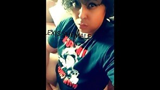 Lexis shemale strokes fat cock