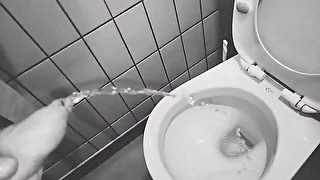 Noir Pissing, Onto Perfect Black And White Canvas!