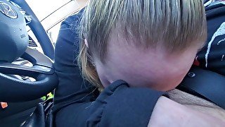 My eager FTM cock hungry fuck toy swallows me in busy mall parking lot