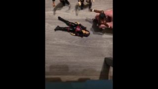 HORNY BBW MOM PLAYS WITH SON WRESTLING TOYS