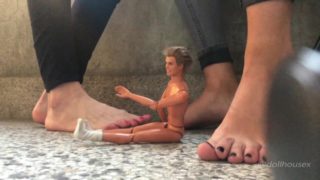 2 Girls Stepping On A Ken Doll Barefoot Crush Trailer