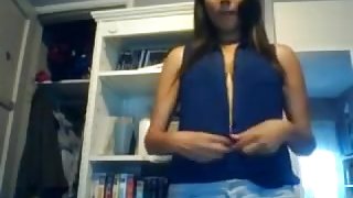 Mexican immature doxy masturbates alone at home
