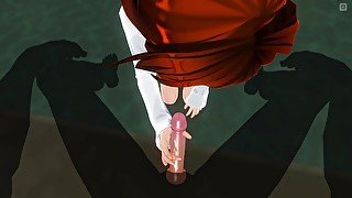 3D HENTAI POV Redhead girlfriend gives you a blowjob in the pool