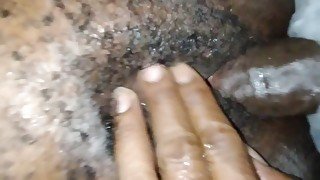 Ebony bbw neighbor likes her pussy creampied and played with