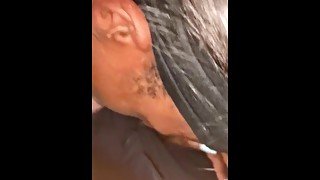 Quickie backseat blowjob