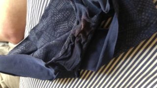 Sniffing Her Dirty Panties with Cum Shot