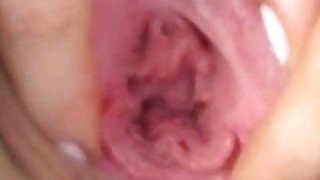 Sultry voluptuous coworker MILF gives me a perfect view of her pink snatch