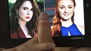 Who's a better slut? Karen Gillan vs. Sophia Turner - CUM TRIBUTE