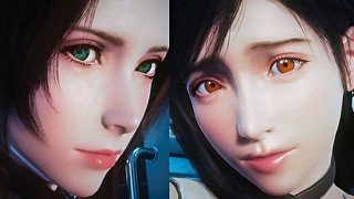Final Fantasy 7 Futa - Tifa and Aerith - Tram sex (2/2)