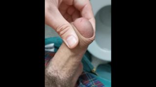 Loose Cut Foreskin Play Jacking Off & Cumshot in Bathroom POV