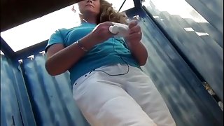 The ultimate voyeur compilation. girls naked in a beach cabin.