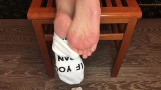 my new white socks "Give me a kiss" foot fetish
