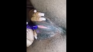 Playing With My Pretty Unshaved Pussy