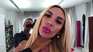 Whorish blonde Anita Blanche is fucked by popular Italian actor Rocco Siffredi