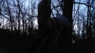 Taking my sexy pet for a walk in the woods