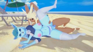(3D Hentai)(Furry)(Futa)(Pokemon) Glaceon X Lopunny