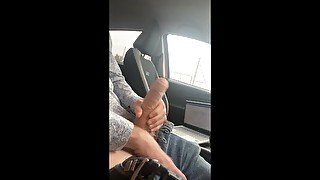Public car wank, dogging, exhibition, nearly CAUGHT, big cock masturbated outside outdoors, cumming