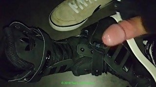 Cumshot on black Adidas AR