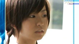 Sexy Japanese student chick Hitomi Kitamura in her tight swimming suit