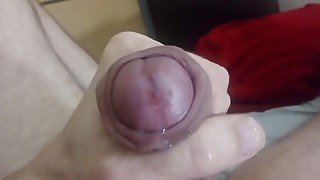 Big head cock.foreskin hard cock cumshot dripping cum