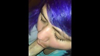 Blue Haired Latina Cum on Tits