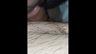 Step Mom Close up blowjob with cum in mouth