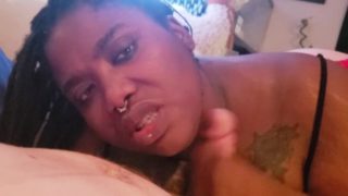 Ebony bbw sucks cock while getting her holes licked 3sum