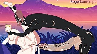 Cartoon monster transgender gets fucked by monster cock