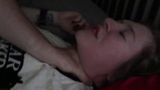 Daddy choking his sexy slut