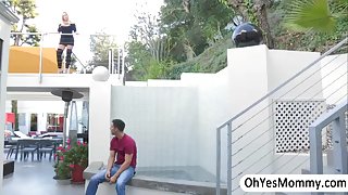 Hot mom Angel lusts for a younger guy and Skylar joins for threesome