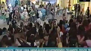 Brazilian teens showing their hot asses up skirt on tv