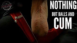 Huge Balls Bounce from Solo Male Stripper w Huge Cock playing with Big Nuts Slapping while Jacking