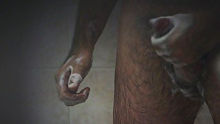 Brandon takes a shower