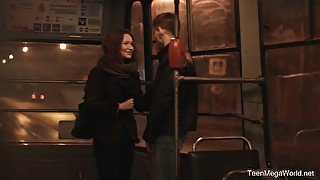 Russian girl Sheylley Bliss gets her anus and mouth fucked on the first date