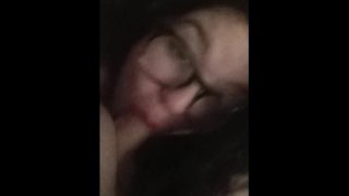BBW sucking and deep throating husbands cock
