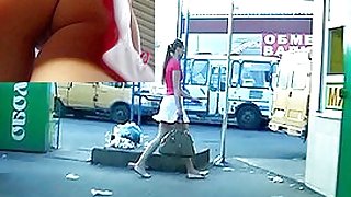 Sporty babe's upskirt