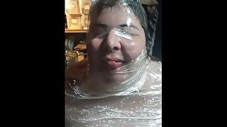 Bbw Spanish Slave Wrapped And Pissed On