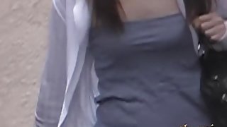 Thin lovely oriental tramp loses her top during sharking adventure