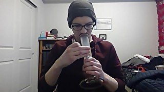Cute Young Nerd Doing Rips