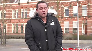 Fat Amsterdam hooker cockriding tourist