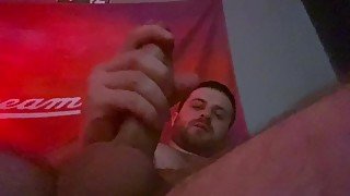 Bi Guy Masturbating and 8 Inch Dildo