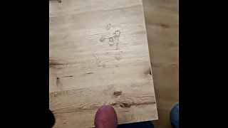 Quick Jerk and Cum on Desk