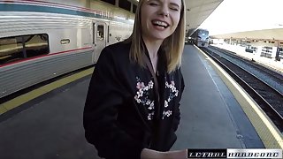 Catarina gets her Russian pussy plowed on a speeding train