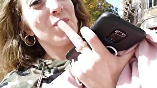 Venom Evil's First Public Cumwalk in a crowded street of Barcelona