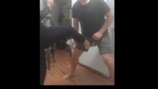 Amateur ballbusting kicks