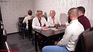 The milf office sluts fucked in all holes in the restaurant!