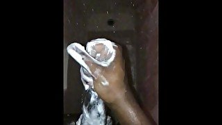 Watch me stroke my BBC in the shower